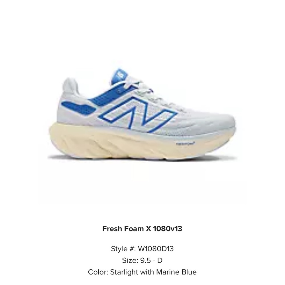 Fresh Foam X 1080v13 Sneakers in Blue and White size 9.5 wide